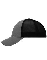 Myrtle beach 6-Panel Mesh Cap mit Belüftung, Black/Black L/XL (58/59 cm), MB6215 – Dark Grey Melange/Black