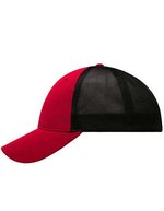 Myrtle beach 6-Panel Mesh Cap mit Belüftung, Black/Black L/XL (58/59 cm), MB6215 – Red/Black