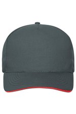 Myrtle beach 5-Panel Sandwich Cap aus Bio-Baumwolle, Black/White One Size, MB6238 – Bild 3