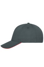 Myrtle beach 5-Panel Sandwich Cap aus Bio-Baumwolle, Black/White One Size, MB6238 – Bild 5