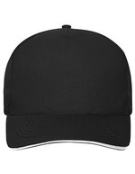 Myrtle beach 5-Panel Sandwich Cap aus Bio-Baumwolle, Black/White One Size, MB6238 – Bild 2