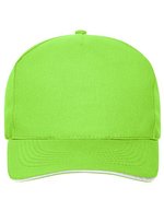 Myrtle beach 5-Panel Sandwich Cap aus Bio-Baumwolle, Black/White One Size, MB6238 – Lime Green/White