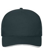 Myrtle beach 5-Panel Sandwich Cap aus Bio-Baumwolle, Black/White One Size, MB6238 – Navy/White