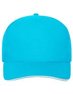 Myrtle beach 5-Panel Sandwich Cap aus Bio-Baumwolle, Black/White One Size, MB6238 – Turquoise/White