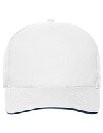 Myrtle beach 5-Panel Sandwich Cap aus Bio-Baumwolle, Black/White One Size, MB6238 – White/Navy