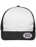 Myrtle beach 6-Panel-Mesh-Mütze mit flachem Schirm, Black/Black One Size, MB6240 – Blanc/Noir