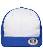 Myrtle beach 6-Panel-Mesh-Mütze mit flachem Schirm, Black/Black One Size, MB6240 – Blanc/Royal