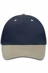 Myrtle Beach 5-Panel Cap with Decorative Stitching, Beige/Navy One Size, MB6526 – image 2