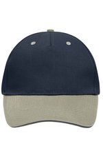Myrtle Beach 5-Panel Cap mit Ziernähten, Beige/Navy One Size, MB6526 – Bild 1