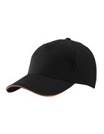 Myrtle Beach 5-Panel Cap mit Ziernähten, Beige/Navy One Size, MB6526 – Black/Orange