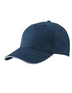 Myrtle Beach 5-Panel Cap mit Ziernähten, Beige/Navy One Size, MB6526 – Navy/White