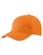 Myrtle Beach 5-Panel Cap mit Ziernähten, Beige/Navy One Size, MB6526 – Orange/White