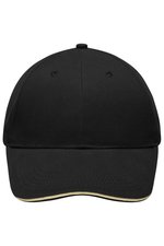 Myrtle beach Light Brushed Sandwich Cap aus Baumwolle, Beige/Black One Size, MB6541 – Bild 1