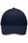 Myrtle beach Light Brushed Sandwich Cap aus Baumwolle, Red/White One Size, MB6541 – Bild 3