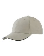 Myrtle beach Light Brushed Sandwich Cap aus Baumwolle, Beige/Black One Size, MB6541 – Bild 2