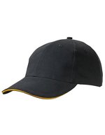 Myrtle beach Light Brushed Sandwich Cap aus Baumwolle, Beige/Black One Size, MB6541 – Nero/Oro