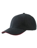 Myrtle beach Light Brushed Sandwich Cap aus Baumwolle, Beige/Black One Size, MB6541 – Nero/Rosso