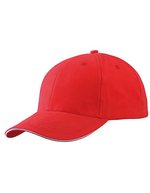 Myrtle beach Light Brushed Sandwich Cap aus Baumwolle, Beige/Black One Size, MB6541 – Rosso/Bianco