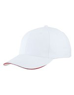 Myrtle beach Light Brushed Sandwich Cap aus Baumwolle, Beige/Black One Size, MB6541 – Bianco/Rosso