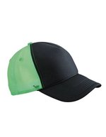 Myrtle beach 5 Panel Retro Mesh Cap mit Zierkordel, Black/Black One Size, MB6550 – Black/Neon Green