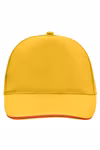 Myrtle beach 5-Panel Baumwoll-Cap mit Sandwich-Schild, Gold/Red One Size, MB6552 – Bild 3