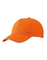 Myrtle beach 5-Panel Baumwoll-Cap mit Sandwich-Schild, Black/White One Size, MB6552 – Arancione/Bianco