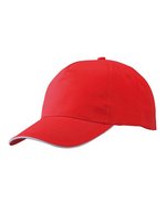 Myrtle beach 5-Panel Baumwoll-Cap mit Sandwich-Schild, Black/White One Size, MB6552 – Rosso/Bianco