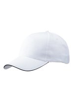 Myrtle beach 5-Panel Baumwoll-Cap mit Sandwich-Schild, Black/White One Size, MB6552 – Bianco/Blu navy