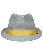 Myrtle Beach Sommerhut mit Hutband, Black/Light Grey L/XL (58 cm), MB6564 – Light Grey/Yellow