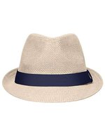 Myrtle Beach Sommerhut mit Hutband, Black/Light Grey L/XL (58 cm), MB6564 – Naturel/Marine