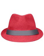 Myrtle Beach Sommerhut mit Hutband, Black/Light Grey L/XL (58 cm), MB6564 – Red/Dark Grey