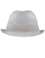 Myrtle beach Melange Hut mit Flechtoptik und Hutband, Grey Melange L/XL (58 cm), MB6700 – Bild 1