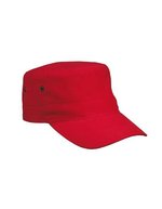Myrtle beach Military Cap mit Velcro-Verschluss für Kinder, Black One Size, MB7018 – Red