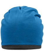 Myrtle beach Fleece-Mütze mit Kontrastabschluss, Black/Carbon One Size, MB7131 – Bright Blue/Carbon
