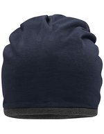 Myrtle beach Fleece-Mütze mit Kontrastabschluss, Black/Carbon One Size, MB7131 – Navy/Carbon