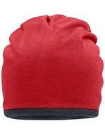 Myrtle beach Fleece-Mütze mit Kontrastabschluss, Black/Carbon One Size, MB7131 – Red/Carbon