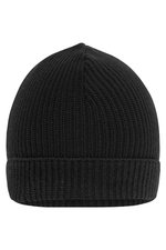 Myrtle beach Nachhaltige Strickmütze mit Ripp-Design, Black One Size, MB7137 – Bild 1