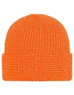 Myrtle beach Reflektierende Wintermütze mit Fleece-Futter, Black One Size, MB7142 – Bright Orange