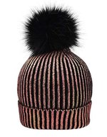 Myrtle beach Metallic Beanie mit Pompon für Damen, Bronze/Black One Size, MB7143 – Bild 1
