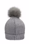 Myrtle beach Metallic Beanie mit Pompon für Damen, Silver/Light Grey One Size, MB7143 – Bild 4
