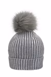 Myrtle beach Berretto Metallic con Pompon da Donna, Silver/Light Grey One Size, MB7143 – immagine 3