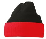 Myrtle beach Doppelt gestrickte Mütze mit Umschlag, Black/Grey One Size, MB7550 – Bild 1