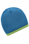 Myrtle beach Bonnet tricoté avec ourlet contrasté, Black/Orange One Size, MB7584 – image 6