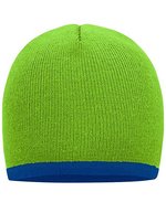 Myrtle beach Strickmütze mit kontrastierendem Saum, Black/Orange One Size, MB7584 – Lime Green/Royal