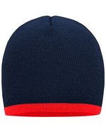 Myrtle beach Strickmütze mit kontrastierendem Saum, Black/Orange One Size, MB7584 – Navy/Red