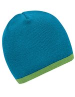 Myrtle beach Strickmütze mit kontrastierendem Saum, Black/Orange One Size, MB7584 – Turquoise/Lime Green