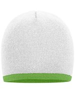 Myrtle beach Strickmütze mit kontrastierendem Saum, Black/Orange One Size, MB7584 – White/Lime Green