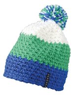 Myrtle beach Häkelmütze mit Bommel und Fleeceband – Aqua/Lime Green/White