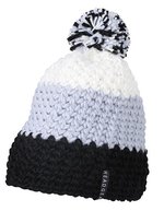 Myrtle beach Häkelmütze mit Bommel und Fleeceband – Black/Silver/White
