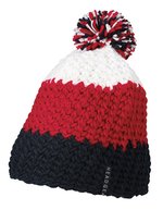 Myrtle beach Häkelmütze mit Bommel und Fleeceband – Navy/Red/White